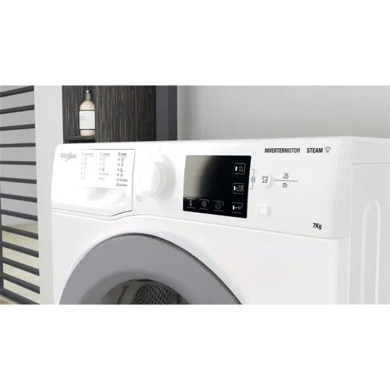 Whirlpool WRSB 7259 WS EU elöltöltős mosógép, 7 kg, inverter motor, gőz, 59.5x43.5x85 cm