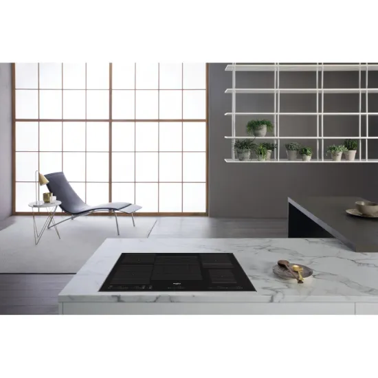 Whirlpool WT 1090 BA beépíthető indukciós kerámialap, 90x51x5.3 cm, fekete szín 