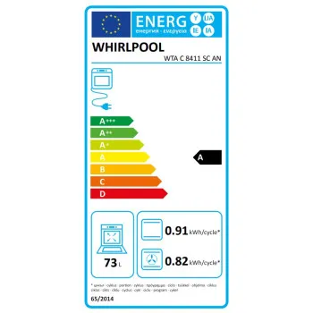 Whirlpool WTA C 8411 SC AN beépíthető sütő, 73L, 59.5x58.5x59.5 cm, antracit szín 