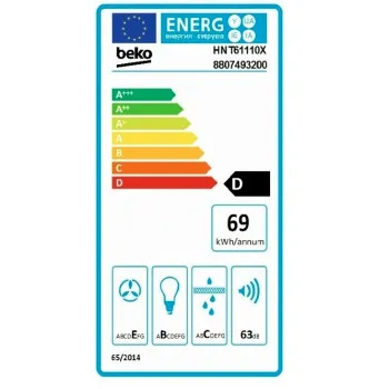 Beko HNT-61110 X beépíthető kihúzható konyhai elszívó HNT61110X, inox