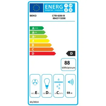 Beko CTB6250B beépíthető kihúzható konyhai elszívó, 60x30x19.8 cm, fekete szín 