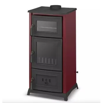 Warnex Hunor 901 bordó öntvény sütős kandalló, 6.22kW Öntöttvas tűztér és fedlap