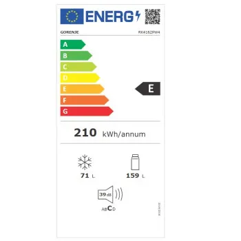Gorenje RK4162PW4 alulfagyasztós kombinált hűtőszekrény, 159/71L, 55.4x55.8x161.3 cm 