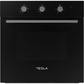 Tesla BO600SB hőlégkeveréses beépíthető sütő,fekete üveg,60L,gőztisztítás 