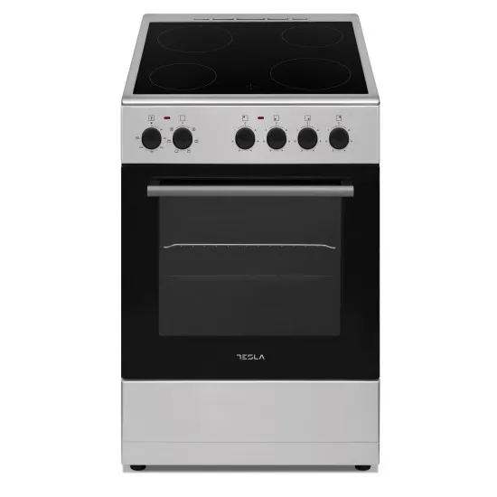 Tesla CV5400SX 55cm mély kerámialapos elektromos tűzhely ezüst/inox 50x55x83 cm