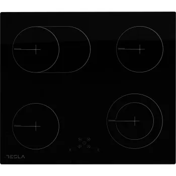 Tesla HV6420SB beépíthető 4 főzőzónás indukciós kerámialap,2 extra kibővíthető főzőzónával 
