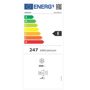 Gorenje FN619EEW5 No Frost fagyasztószekrény, inverter kompresszor, 280L, 59.5x66.3x185 cm 