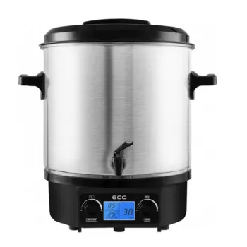 ECG MHZ 270 SD 27l 30 és 100 °C többfunkciós befőző edény: befőzés, melegítés vízfürdőben, meleg italok adagolása, pl. tea, forralt bor, puncs, leves, digitális kijelző