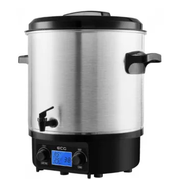 ECG MHZ 270 SD 27l 30 és 100 °C többfunkciós befőző edény: befőzés, melegítés vízfürdőben, meleg italok adagolása, pl. tea, forralt bor, puncs, leves, digitális kijelző