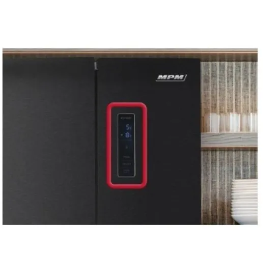 MPM MPM-351-SBF-07 NoFrost francia ajtós alulfagyasztós kombinált hűtőszekrény, inverteres kompresszor, sötét inox 64x69x186cm