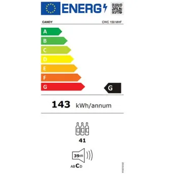 Candy CWC 150 MHF borhűtő,41 palackos,Wifi,fekete,54.5x49x84.5cm 