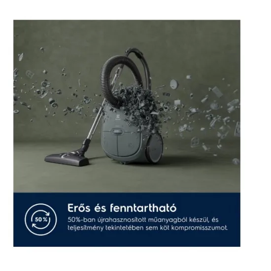 Electrolux EB61C1OG porzsákos porszívó, óceán zöld szín, 850W