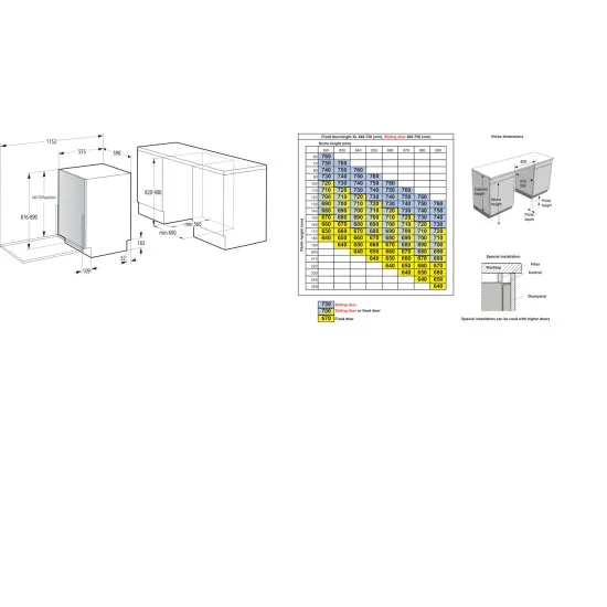 Gorenje GV673B65 teljesen beépíthető mosogatógép, Power Drive inverter motor, 3 kosár, 16 teríték, automatikus ajtónyitás, 59.8x55.5x81.6 cm