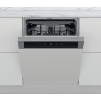 Whirlpool WBC 3C34 PF X kezelőpaneles beépíthető mosogatógép, 14 teríték, automatikus ajtónyitás, 59.8x55.5x82 cm , inox