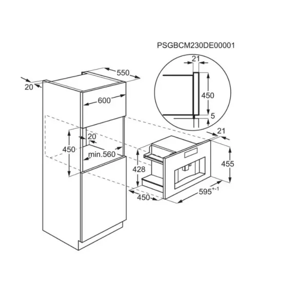 Electrolux KBC85Z beépíthető kávéfőző, 59.5x45x45.5 cm, fekete 