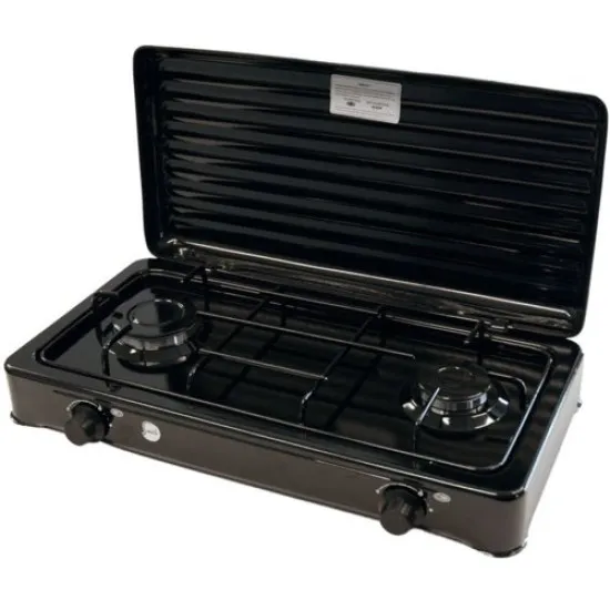 MPM SMILE-KN-02/1KB dupla gázfőzőlap gázrezsó fekete