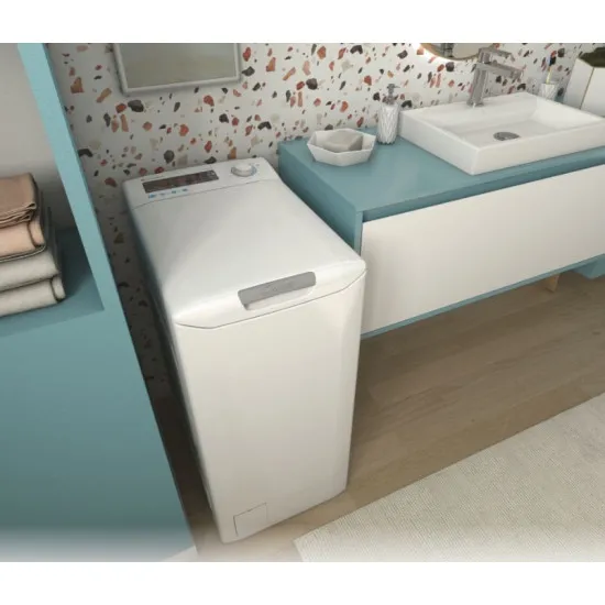 Candy TCA284TM5-S felültöltős mosógép ,8kg, inverter motor, Wifi+NFC, lágy dobnyitás, 41x60x86 cm