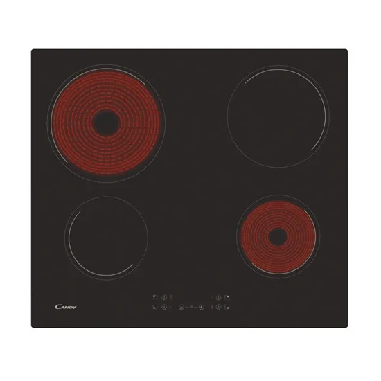 Candy CH64CCB/4U2 beépíthető kerámialap, 4 főzőzónás, fekete szín