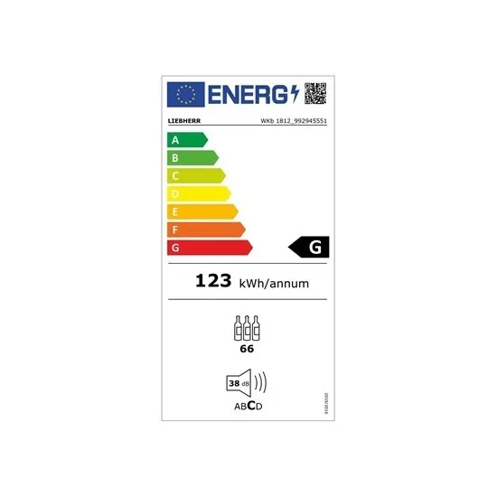 Liebherr WKB 1812 borhűtő, 66 palackos, 60x61.3x89 cm, fekete 
