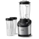 Philips HR3760/10 turmixgép, 1500W, 2 db kulaccsal, 2L, üveg kehely, digitális kijelző, gyorsan választható programok idő és sebességbeállítással, fémes és fekete szín 