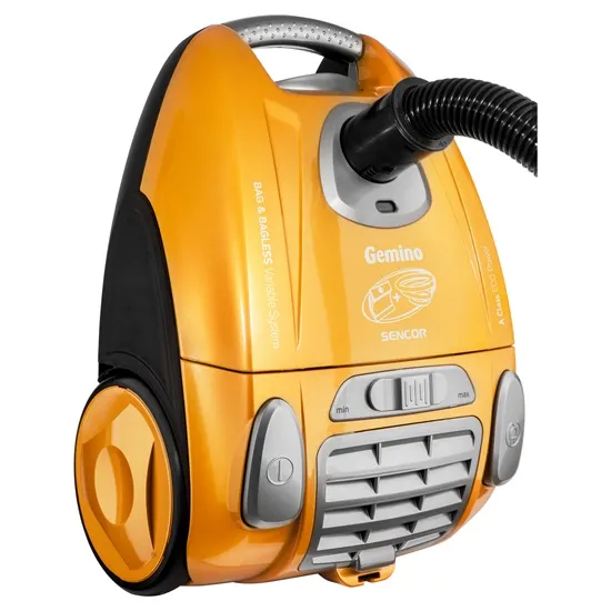 Sencor SVC900EUE3 porzsákos és porzsák nélküli porszívó,700W, fekete/sárga
