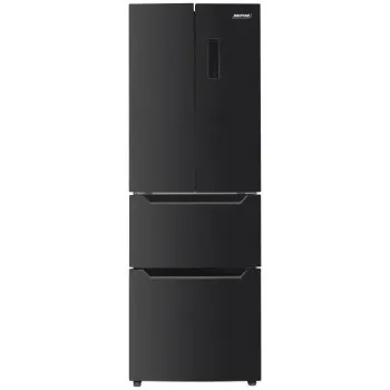 MPM MPM-351-SBF-07 NoFrost francia ajtós alulfagyasztós kombinált hűtőszekrény, inverteres kompresszor, sötét inox 64x69x186cm