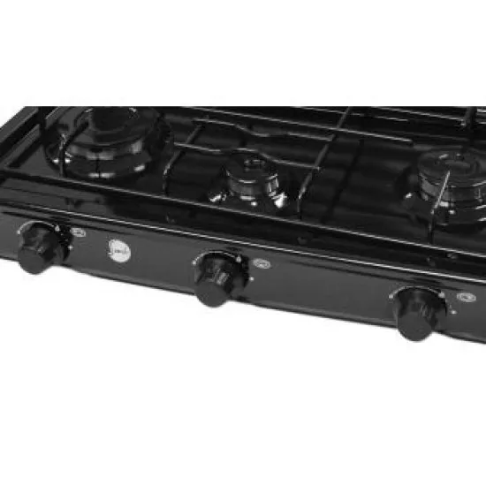 MPM SMILE-KN-03/1KB  tripla gázfőzőlap gázrezsó fekete szín