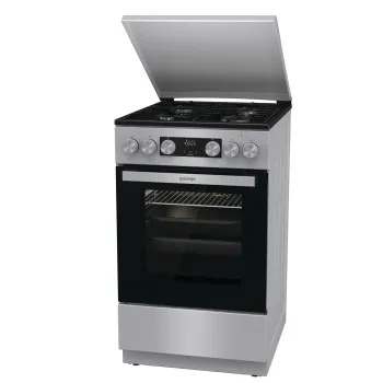 Gorenje GK5C42SH-B kombinált tűzhely, 70 l, digitális programóra, 1 részlegesen kihúzható teleszkópos sínpárral, fém dísztető, szürke szín, 50x59.4x85