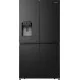 Hisense RQ760N4SBFE Total No Frost side by side hűtőszekrény francia ajtós kialakítással, 352/232L, WIFI, inverteres kompresszor, 91.4x72.5x178.5 cm, fekete 