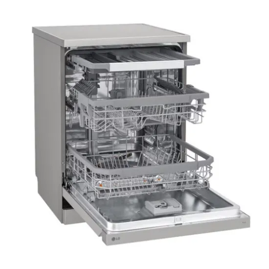 LG DF365FPS mosogatógép, 14 teríték, inverter motor, 3 kosár, automatikus ajtónyitás, WIFI, 60x60x85 cm, hamvas ezüst szín 