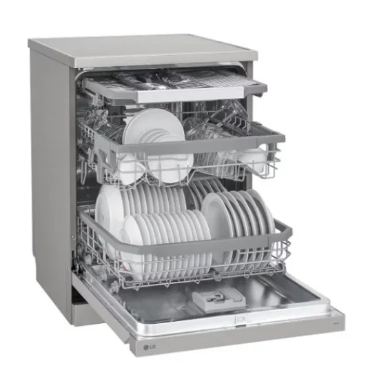 LG DF365FPS mosogatógép, 14 teríték, inverter motor, 3 kosár, automatikus ajtónyitás, WIFI, 60x60x85 cm, hamvas ezüst szín 