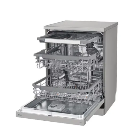 LG DF365FPS mosogatógép, 14 teríték, inverter motor, 3 kosár, automatikus ajtónyitás, WIFI, 60x60x85 cm, hamvas ezüst szín 