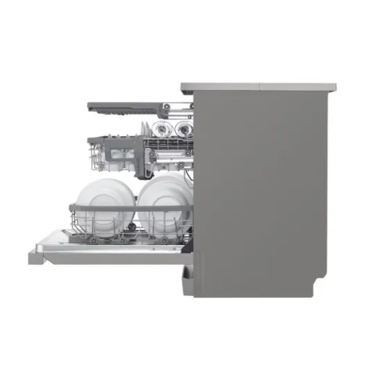 LG DF365FPS mosogatógép, 14 teríték, inverter motor, 3 kosár, automatikus ajtónyitás, WIFI, 60x60x85 cm, hamvas ezüst szín 