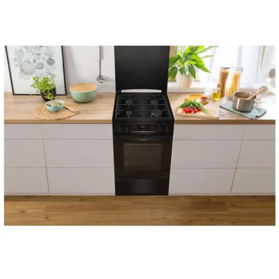 Gorenje MEKS5141BM fekete kombinált tűzhely gőzfunkcióval, 70L, 50x59.4x85 cm 