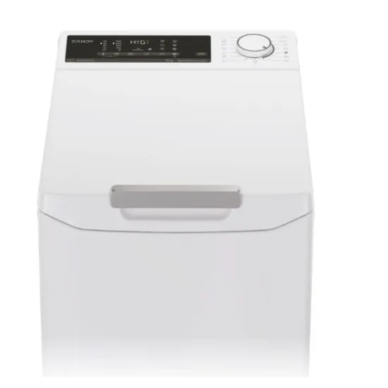 Candy TCAS284TM4-S felültöltős mosógép, 8kg, inverter motor, gőz, WIFI, 41x60x86 cm
