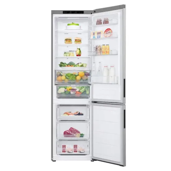 LG GBV22NCCPY alulfagyasztós kombinált hűtőszekrény, 277/110L, Smart Inverter Kompresszor, 59.5x67.5x203 cm, hamvas matt ezüst szín 