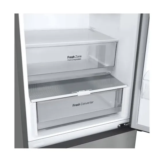 LG GBV22NCCPY alulfagyasztós kombinált hűtőszekrény, 277/110L, Smart Inverter Kompresszor, 59.5x67.5x203 cm, hamvas matt ezüst szín 