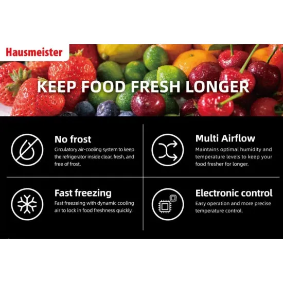Hausmeister HM4183E No Frost fagyasztószekrény, 206L, Smart Inverter kompresszor, 54x59x170 cm