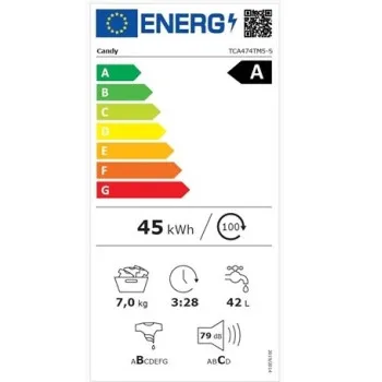 Candy TCA474TM5-S felültöltős mosógép, 7 kg, WIFI, inverter motor, 41x60x86 cm