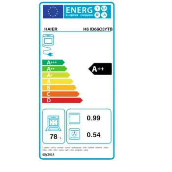 Haier H6 ID66C3YTB beépíthető pirolitikus sütő, WIFI, 78L, 59.5x56.8x59.5 cm, fekete 