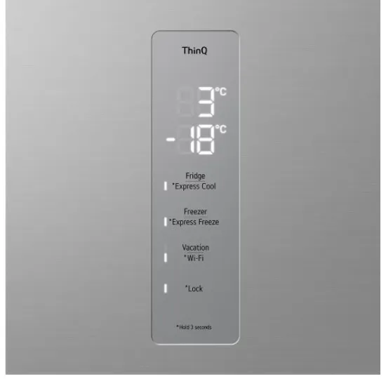 LG GBV5150DPY alulfagyasztós kombinált hűtőszekrény, 234/110L, Smart Inverter Kompresszor, WIFI, 59.5x68.2x186 cm, hamvas matt ezüst 