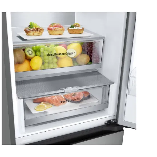 LG GBV5150DPY alulfagyasztós kombinált hűtőszekrény, 234/110L, Smart Inverter Kompresszor, WIFI, 59.5x68.2x186 cm, hamvas matt ezüst 