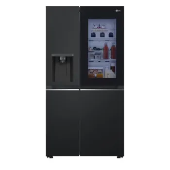 LG GSGV80EPLD side by side hűtőszekrény, 416/219L, InstaView™ , Lineáris Inverter Kompresszor, WIFI, 91.3x73.5x179 cm, matt éjfekete szín 
