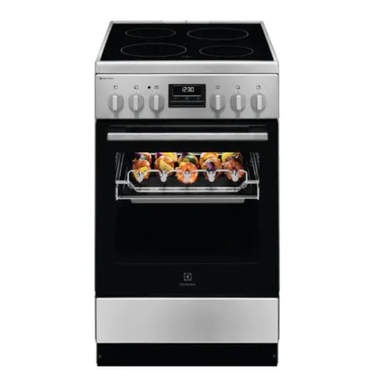 Electrolux LKR540267X kerámialapos tűzhely BBQ grillnyárssal, 57L, 50x60x85.8 cm, inox 