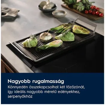 Electrolux EIS6648 beépíthető indukciós kerámialap, Bridge összekapcsolható főzőzóna, 59x52x4.4 cm, sötétszürke szín 