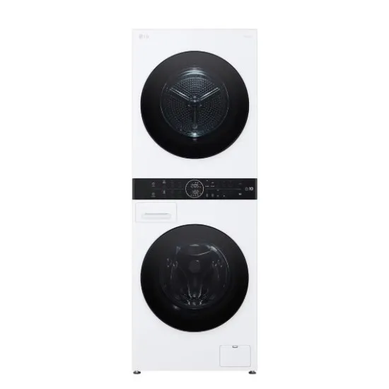 LG WT1210WWF WashTower™ elöltöltős mosógép és hőszivattyús szárítógép egybeépítve, 12/10 kg, Direct Drive inverter motor, gőz, WIFI, 60x66x165.5 cm 