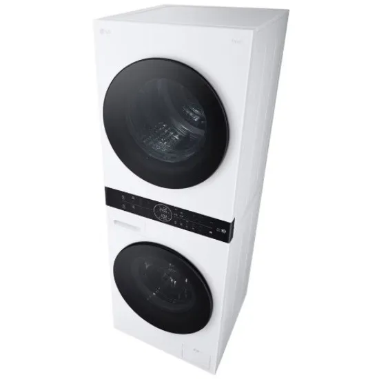 LG WT1210WWF WashTower™ elöltöltős mosógép és hőszivattyús szárítógép egybeépítve, 12/10 kg, Direct Drive inverter motor, gőz, WIFI, 60x66x165.5 cm 