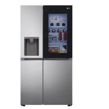 LG GSXV80PZLE Total No Frost side by side hűtőszekrény, InstaView™, 416/219L, Lineáris Inverter Kompresszor, WIFI, 91.3x73.5x179 cm, hamvas ezüst szín