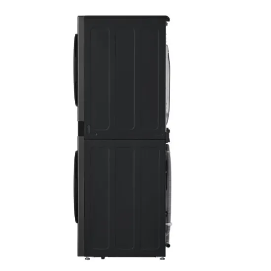 LG WT1210BBF WashTower™ elöltöltős mosógép és hőszivattyús szárítógép egybeépítve, Direct Drive inverter motor, 12/10 kg, WIFI, 60x66x165.5 cm, fekete acél szín 