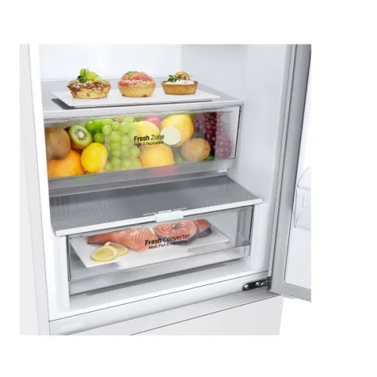 LG GBV22NCCSW alulfagyasztós kombinált hűtőszekrény, 277/110L, Smart Inverter Kompresszor, 59.5x67.5x203 cm 